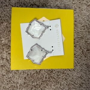 Kendra Scott Silver and Cream Earrings